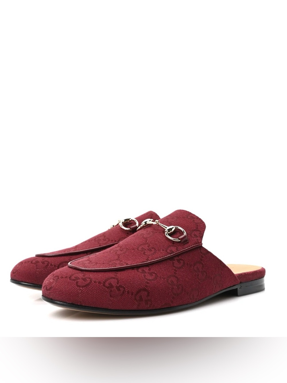 Gucci GG Monogram Canvas Womens Princetown Slippers 37 Ancora